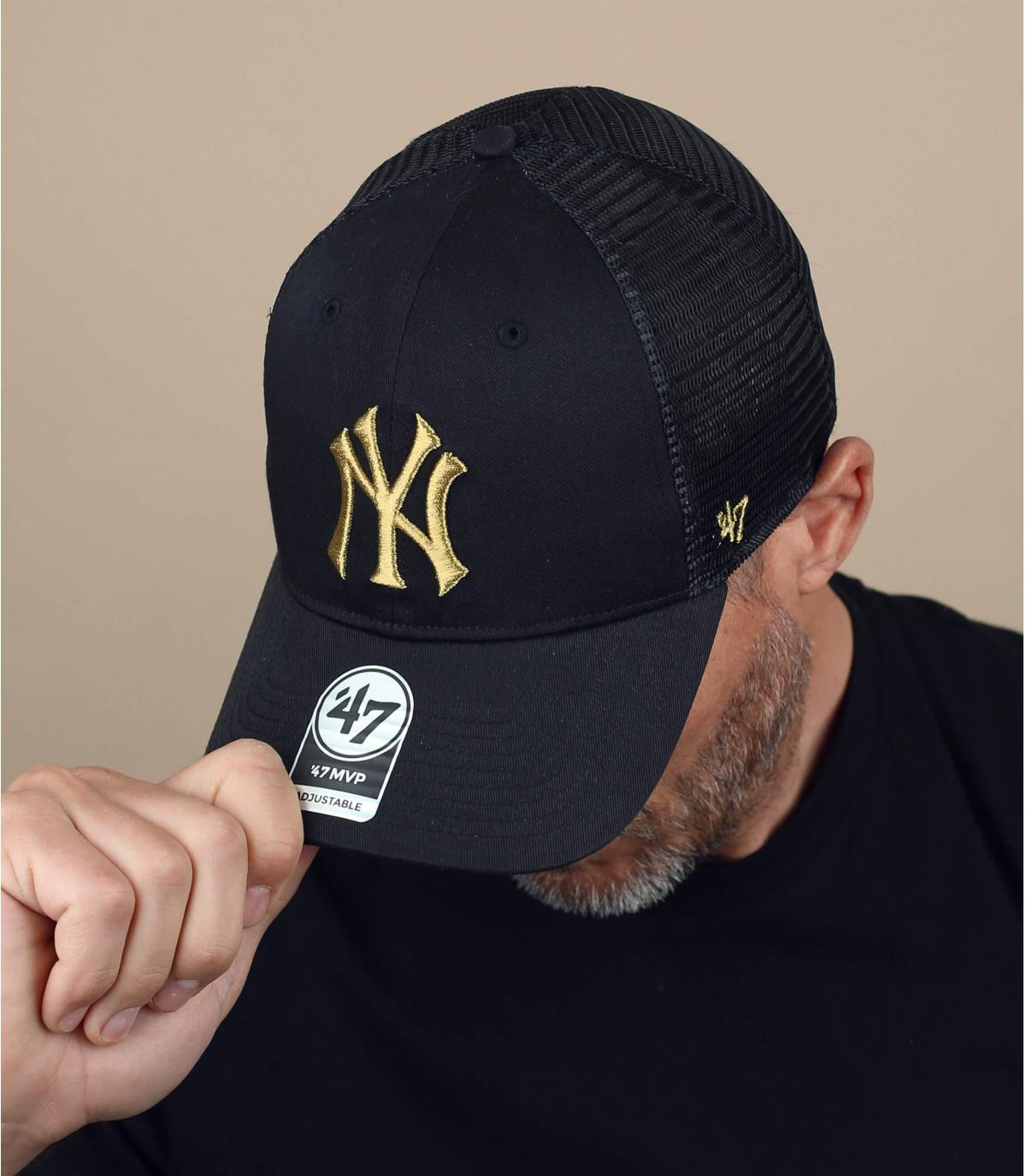 trucker NY zwart goud logo Branson NY Metallic Logo